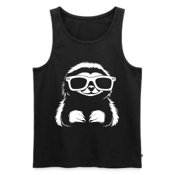 Sloths Anime Sloth Manga Sloth Sunglasses - Men's Premium Organic Tank Top - black - Front - AI Model Male 178 light (178cm)