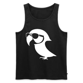 Lustiger Vogel mit Sonnenbrille Cool Bourke's Parak - Männer Premium Bio Tank Top - Schwarz - Vorne - AI Model Male 178 light (178cm)