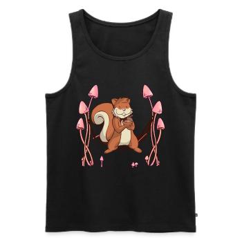 Eichhörnchen Waldtiere Hängematte. - Männer Premium Bio Tank Top - Schwarz - Vorne - AI Model Male 178 light (178cm)
