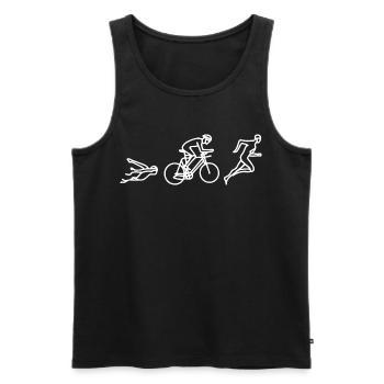Triathlon Sketch - Men's Premium Organic Tank Top - black - Front - AI Model Male 178 light (178cm)
