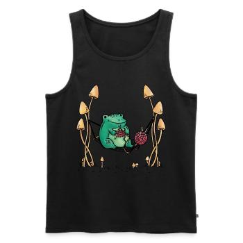 Frosch Handarbeiten Stricken Natur Hängematte - Männer Premium Bio Tank Top - Schwarz - Vorne - Michal (187cm)