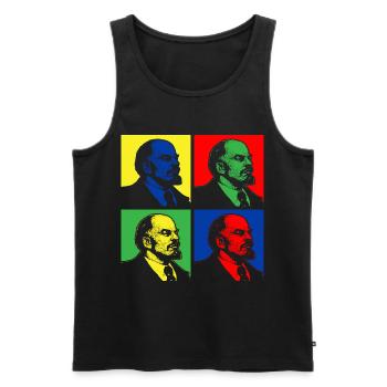 Ikonisches, von der Pop-Art inspiriertes - Männer Premium Bio Tank Top - Schwarz - Vorne - AI Model Male 178 light (178cm)