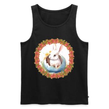 Lapin de Pâques Oeuf de Pâques Lapin de Pâques Oeuf de lapin - Débardeur bio Premium Homme - noir - Devant - Michal (187cm)