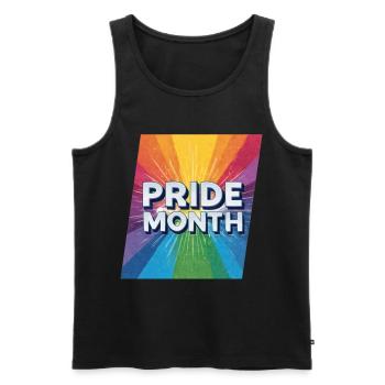 Mois de la fierté LGBTQ - Débardeur bio Premium Homme - noir - Devant - Michal (187cm)