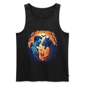 Gruseliges Halloween-partykostüm Zombie Und - Men's Premium Organic Tank Top - black - Front - AI Model Male 178 light (178cm)