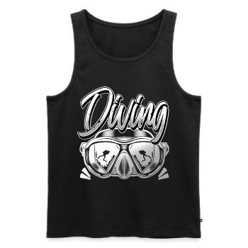 Taucher Tauchen - Männer Premium Bio Tank Top - Schwarz - Vorne - Michal (187cm)