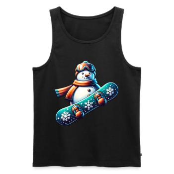Snowboard snowman winter snowboarder - Männer Premium Bio Tank Top - Schwarz - Vorne - Michal (187cm)