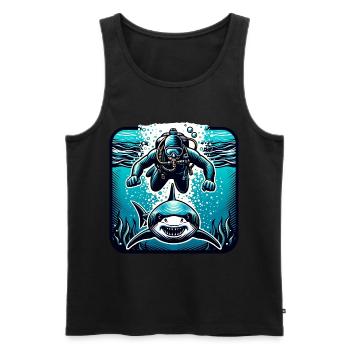 Tauchen Taucher - Männer Premium Bio Tank Top - Schwarz - Vorne - Michal (187cm)