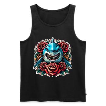 Requin - Débardeur bio Premium Homme - noir - Devant - Michal (187cm)