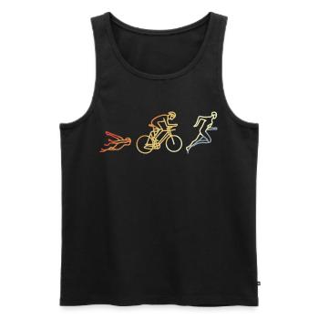 Triathlete Vintage Style - Men's Premium Organic Tank Top - black - Front - AI Model Male 178 light (178cm)