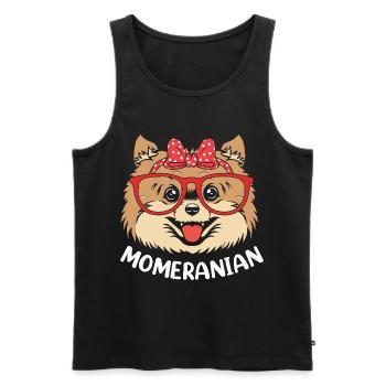 Pomeranian Zwergspitz Hund - Männer Premium Bio Tank Top - Schwarz - Vorne - AI Model Male 178 light (178cm)