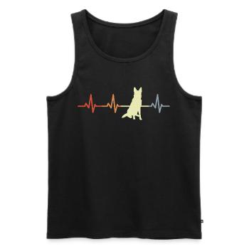 Deutscher Schäferhund Herzschlag - Männer Premium Bio Tank Top - Schwarz - Vorne - AI Model Male 178 light (178cm)