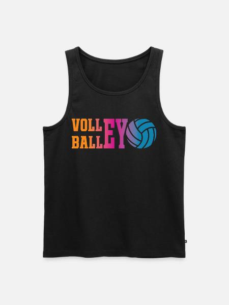 Buntes Volleyball - Männer Premium Bio Tank Top - Schwarz