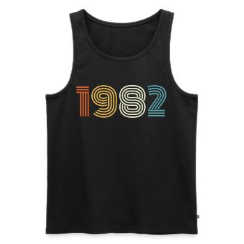 1982 Geschenk 1982 Jahrgang 1982 - Männer Premium Bio Tank Top - Schwarz - Vorne - AI Model Male 178 light (178cm)
