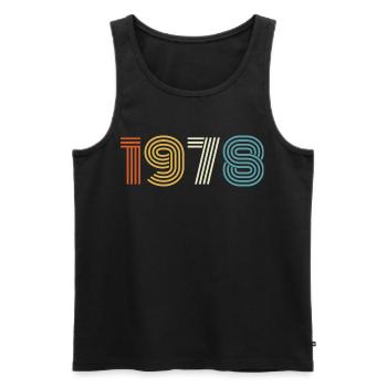1978 Geschenk 1978 Jahrgang 1978 - Männer Premium Bio Tank Top - Schwarz - Vorne - AI Model Male 178 light (178cm)
