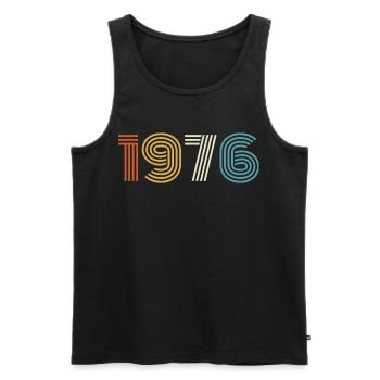 1976 Gift 1976 Vintage 1976 - Men's Premium Organic Tank Top - black - Front - AI Model Male 178 light (178cm)