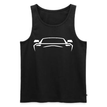 Faster Sports White Car Print - Men's Premium Organic Tank Top - black - Front - AI Model Male 178 light (178cm)