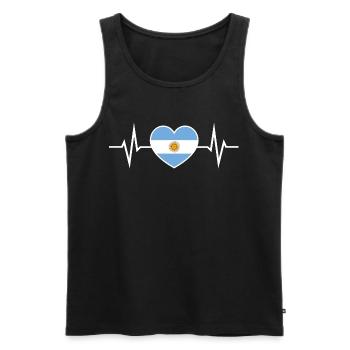 Argentina Heartbeat ECG Dear Argentina Fan - Men's Premium Organic Tank Top - black - Front - AI Model Male 178 light (178cm)