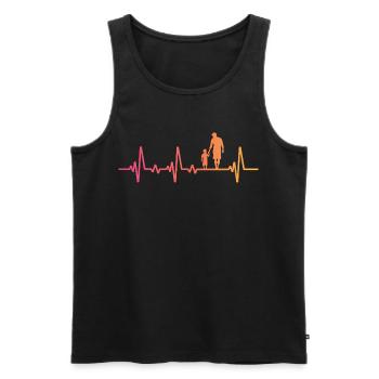 Vater und Sohn Sonnenuntergang Herzschlag Papa Sohn - Männer Premium Bio Tank Top - Schwarz - Vorne - Michal (187cm)