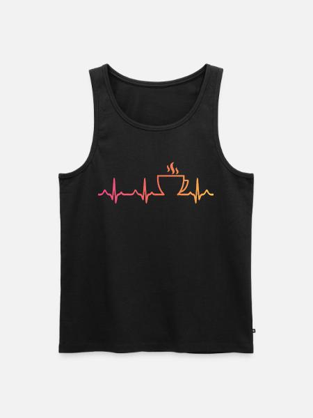 Sunset Coffee, Heartbeat, Coffee - Men's Premium Organic Tank Top - black