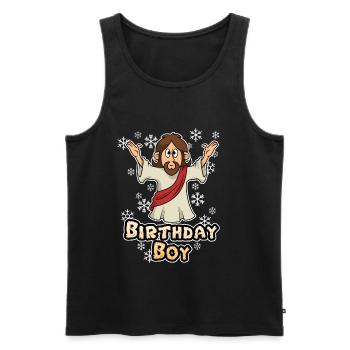 Jésus Birthday Boy - Débardeur bio Premium Homme - noir - Devant - Michal (187cm)