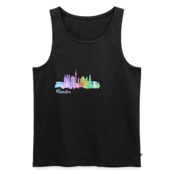 Skyline Munich Allemagne - Débardeur bio Premium Homme - noir - Devant - Michal (187cm)