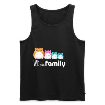 We are family fun Family Family Team Hamste - Men's Premium Organic Tank Top - black - Front - AI Model Male 178 light (178cm)