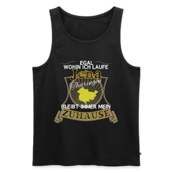 City of Jena - Thuringia my home - home - Men's Premium Organic Tank Top - black - Front - AI Model Male 178 light (178cm)