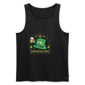 St Patricks Day Irland Party Shamrock Kleeblatt - Männer Premium Bio Tank Top - Schwarz - Vorne - Michal (187cm)