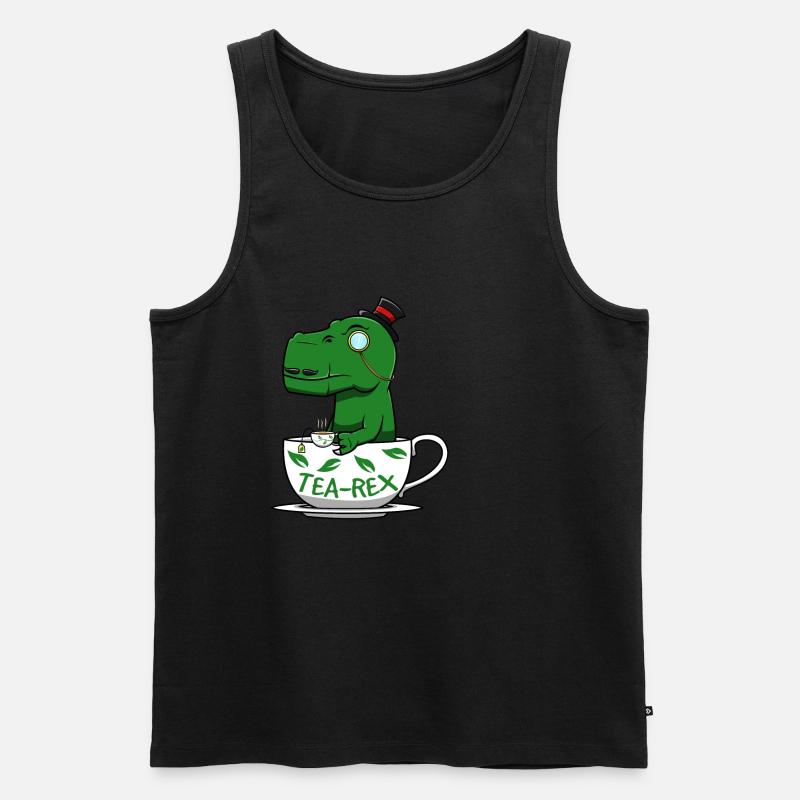 Tea Rex - Männer Premium Bio Tank Top - Schwarz