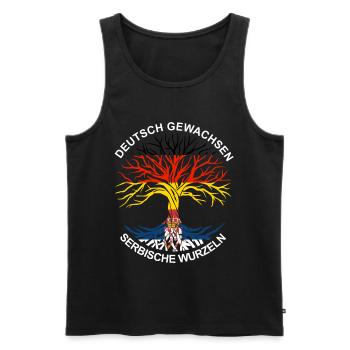 Deutsch Serbisch Deutsch Serbe stolz Geschenk - Männer Premium Bio Tank Top - Schwarz - Vorne - Michal (187cm)