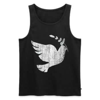 Friedenstaube Taube Frieden - Männer Premium Bio Tank Top - Schwarz - Vorne - Michal (187cm)