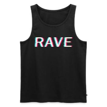 Techno Rave Electro Music Trance House Festival - Débardeur bio Premium Homme - noir - Devant - AI Model Male 178 light (178cm)