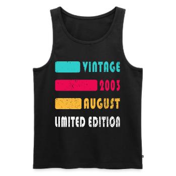August 2003 Anniversary August 2003 August - Men's Premium Organic Tank Top - black - Front - Michal (187cm)