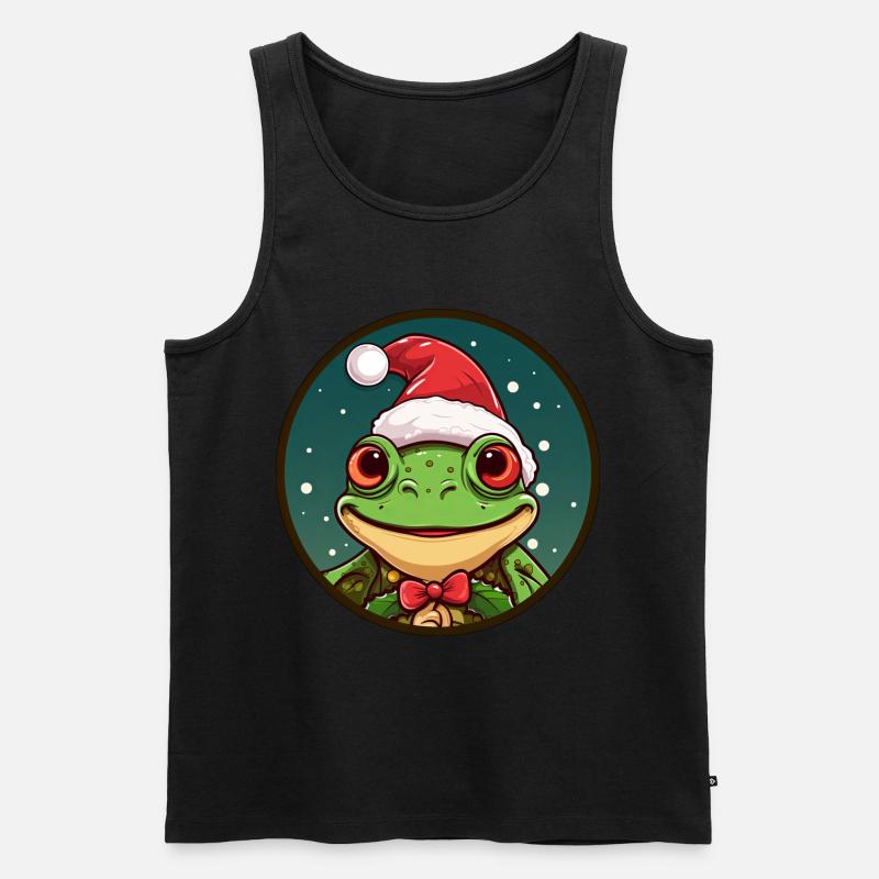 Frösche Weihnachten - Männer Premium Bio Tank Top - Schwarz