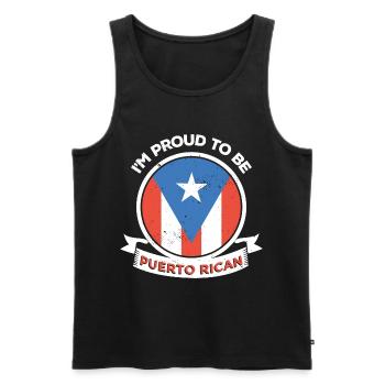 Puerto Rico Flagge | Puerto Ricaner Geschenkideen - Männer Premium Bio Tank Top - Schwarz - Vorne - Michal (187cm)