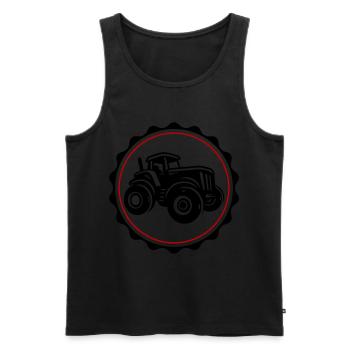 Silhouette d’agriculteur de tracteur - Débardeur bio Premium Homme - noir - Devant - Michal (187cm)