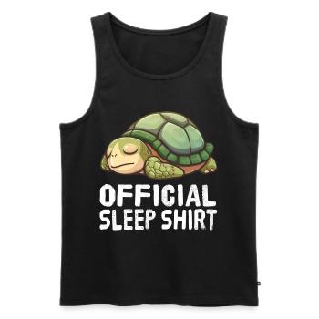 Chemise de nuit officielle Turtle - Débardeur bio Premium Homme - noir - Devant - Michal (187cm)