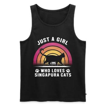 Katze Singapura Geschenk - Männer Premium Bio Tank Top - Schwarz - Vorne - Michal (187cm)
