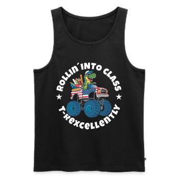 Trex Einschulung - Männer Premium Bio Tank Top - Schwarz - Vorne - AI Model Male 178 light (178cm)