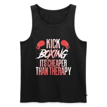 Kickboxing Kickboxing - Men's Premium Organic Tank Top - black - Front - AI Model Male 178 light (178cm)