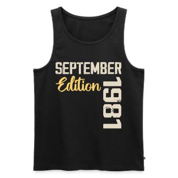 September 1981 - 43rd Anniversary September 1981 - Men's Premium Organic Tank Top - black - Front - Michal (187cm)