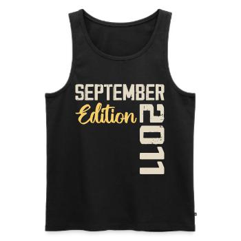 September 2011 - 13th Anniversary September 2011 - Men's Premium Organic Tank Top - black - Front - Michal (187cm)