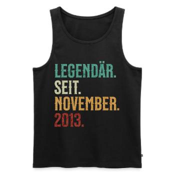 Legendär. Seit. November. 2013. Retro Birthday - Männer Premium Bio Tank Top - Schwarz - Vorne - AI Model Male 178 light (178cm)