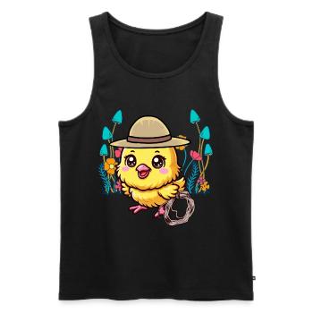 animaux mignons poussin wild west enfants enfant - Débardeur bio Premium Homme - noir - Devant - Michal (187cm)