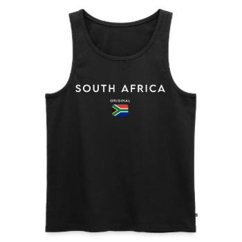 Drapeau sud-africain, fierté sud-africaine - Débardeur bio Premium Homme - noir - Devant - AI Model Male 178 light (178cm)
