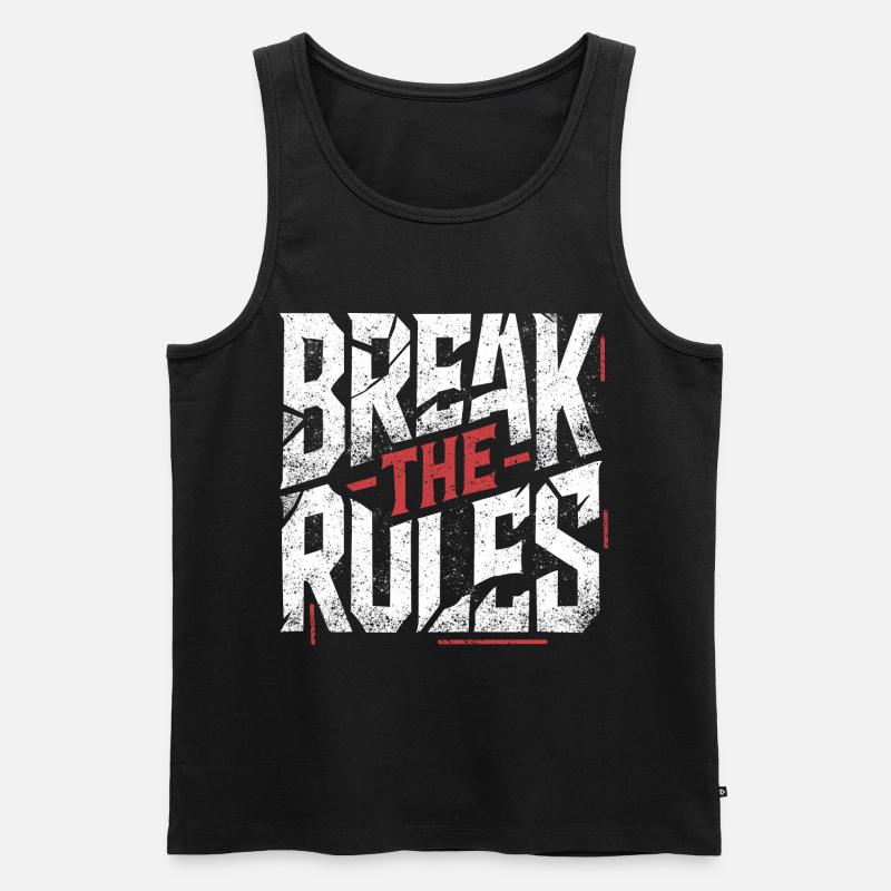 Brechen Sie die Regeln - Männer Premium Bio Tank Top - Schwarz