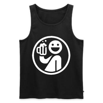 Biertrinken – Lustiges Piktogramm für Bierliebhabe - Männer Premium Bio Tank Top - Schwarz - Vorne - Michal (187cm)