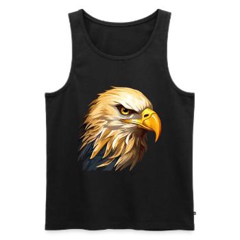 Tête d’aigle Tête d’aigle Oiseau de proie Oiseau de proie Nature animale - Débardeur bio Premium Homme - noir - Devant - Michal (187cm)