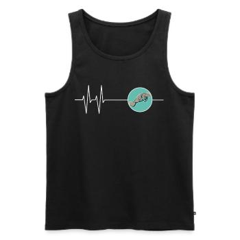 Dugong Manatee in the Heartbeat Circle - Men's Premium Organic Tank Top - black - Front - Michal (187cm)